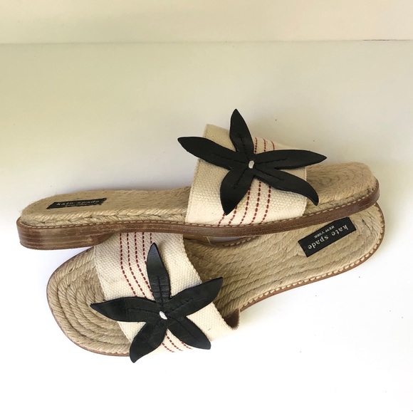 kate spade Shoes - Kate Spade Espadrille Flower Slide Sandals…